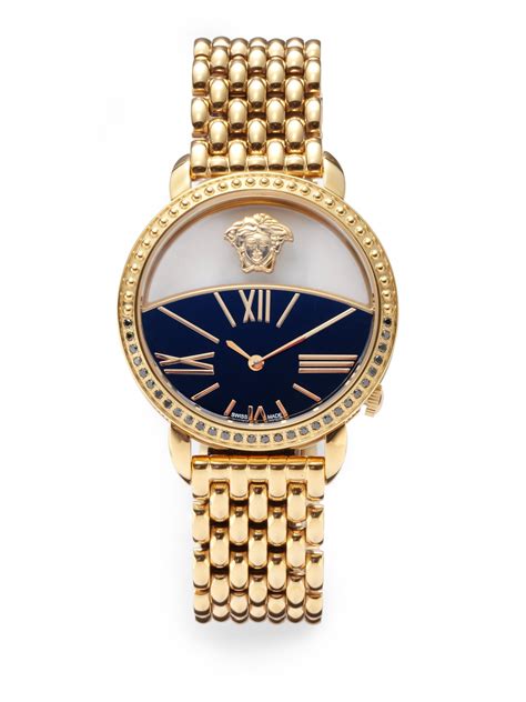 versace women's watch gold|Versace watches with diamond.